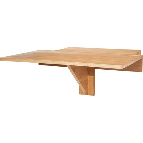 Holz Wandtisch klappbar - 60 x 40 cm - Klapptisch platzsparend zur Wandmontage - Küchentisch Esstisch Bistrotisch Buffettisch Hängetisch Computertisch schwebend schwimmend