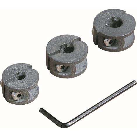 Wolfcraft Tiefenstopp 3-teilig Ø 6, 8, 10 mm Bits