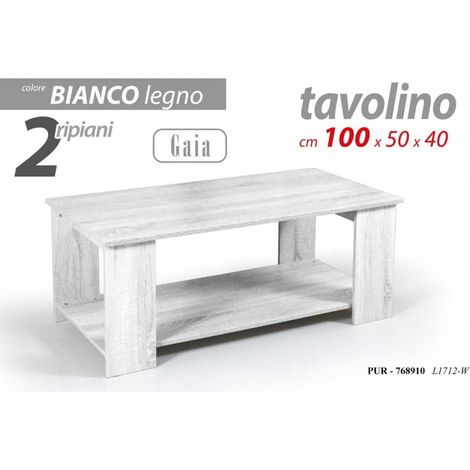 Table basse de salon blanche cm 100 x 50 x 40 h