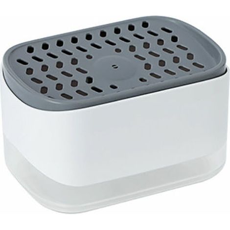 Dispenser di sapone liquido 2 in 1 con porta spugna, dispenser di detersivo per piatti, dispenser di pompa manuale in plastica per lavello della cucina