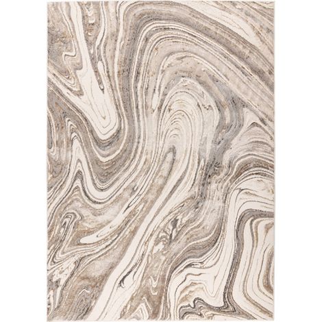 Tapis moderne argent beige à motif marbré doux - 150 x 80 cm (1/5)