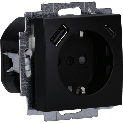 BUSCH JAEGER BJ 20 EUCB2USBAC-915 SCHUKO USB-STECKDOSEN-EINSATZ SAFETY+ MIT USB A/C (2CKA002011A6342)