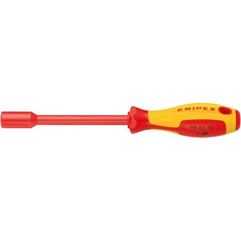 KNIPEX 98 03 09 Chiave a bocca esagonale con impugnatura giraviti isolati con manici rivestiti in materiale bicomponente, collaudati VDE brunita 237 mm