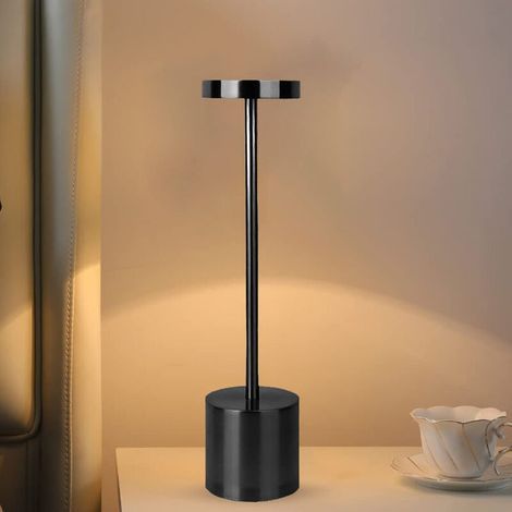 lampe de table sans fil rechargeable usb, Lampes de table sans filpour chevet, camping, interieur, exterieur, terrasse, restaurant,noir Lampe de chevet (1/4)