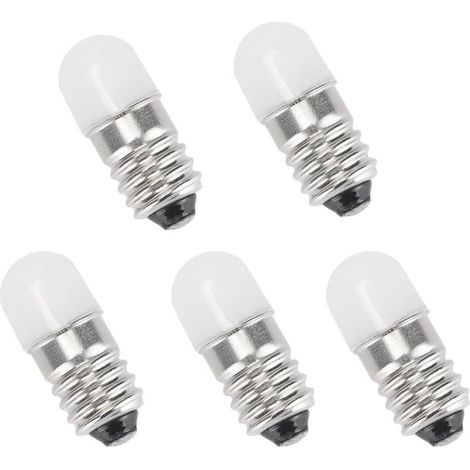 5 ampoules LED avec culot E10 0,5 W 12 V blanc froid lampe de poche pour phare mini lampe de poche remplace 6000 K (5) [Classe énergétique G] (1/3)