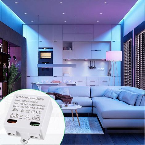 Deux transformateurs LED 12V/DC, mini-transformateurs 0-10W, drivers de puissance, transformateurs électroniques adaptés aux éclairages LED 12V. (1/5)