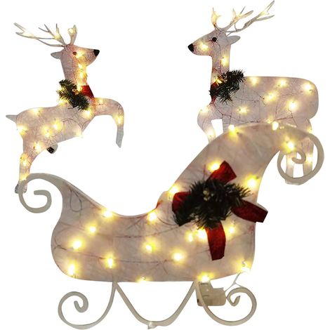 Décorations de Noël lumineuses : Renne et traîneau pour jardin, mariage et fêtes (1/5)