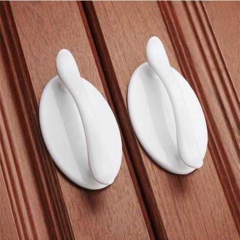 Poignées Autocollantes - Plastique ABS - Pour Portes Fenêtres Tiroirs Armoires - 8,3 x 4,9 cm - 4 Pièces (1/4)