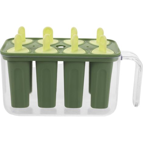 Moule à glace à 8 compartiments, vert, pour glaces maison. (1/5)