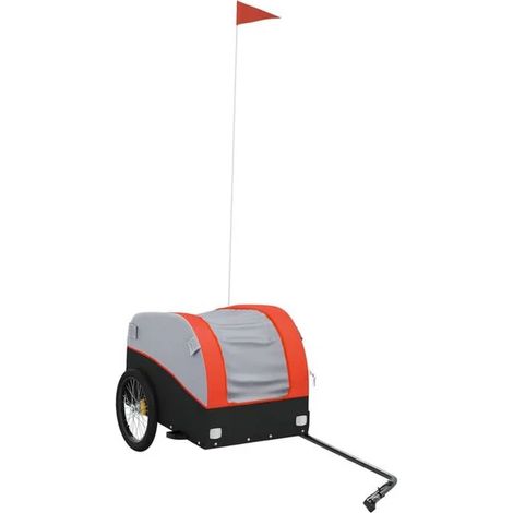Remorque à vélo en fer noir et orange de 30 kg (1/5)