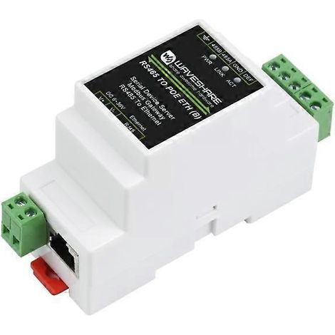 Serveur série RS485 vers RJ45 - Fonction PoE, montage sur rail DIN, (1/5)