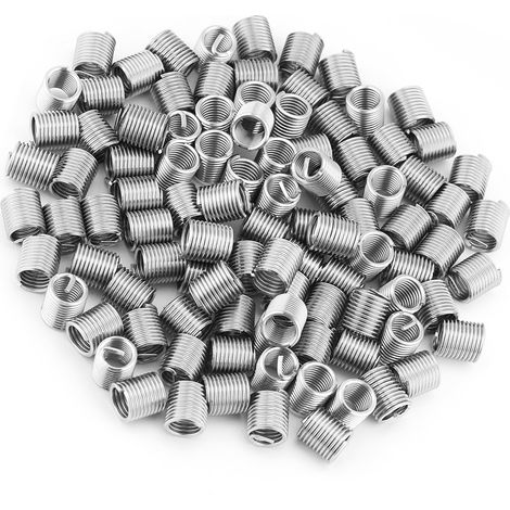 100 inserts filetés hélicoïdaux en acier inoxydable SS304, fil enroulé, M8 x 1,25 x 2D (1/5)