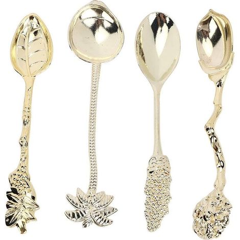 4-teiliges Teelöffel-Set – Mini-Vintage-Löffel aus Legierung – Rührutensilien (1/5)