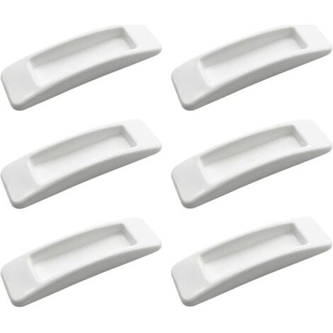 Pack of 6 Self-Adhesive Sliding Door Safety Handles (White), Easy to Open, Push Handles, Drawer Handles, Self-Adhesive Plastic Handles for Kitchen Cabinet (1/5)