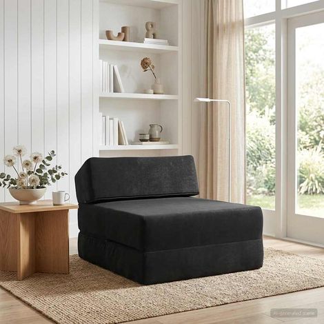 Sofá Cama Plegable Negro 60 x 70 x 41 cm Tela (1/5)