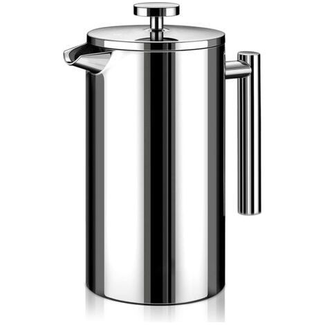 1000 mlCafetière à piston , double isolation, acier inoxydable 304, antirouille, passe au lave vaisselle (1/5)