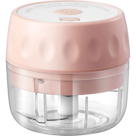 Mini spremiaglio da cucina, mini spremiaglio elettrico, tritacarne elettrico, per noci e verdure, tritacarne elettrico (rosa) (1/5)