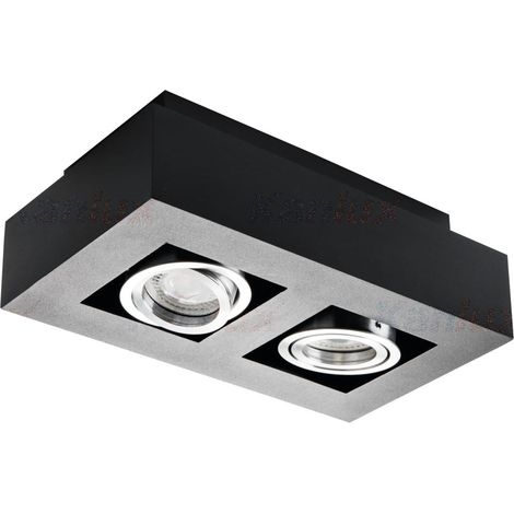 Spot plafond Kanlux STOBI 2xGU10 noir aluminium orientable (1/5)