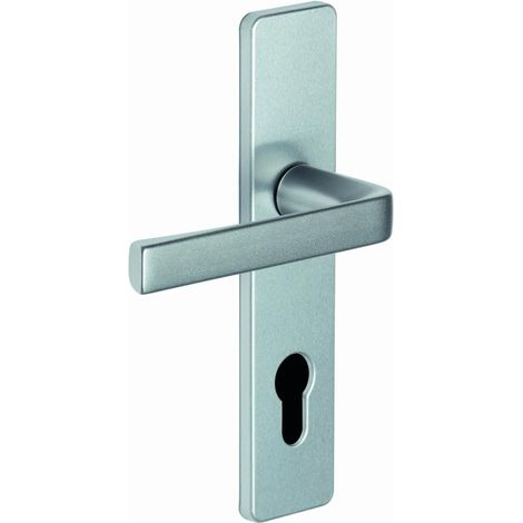 Set KAZA - Piastra 190 x 42 mm - Distanza di montaggio 165 mm - Argento - 1364/6329 Chiave I