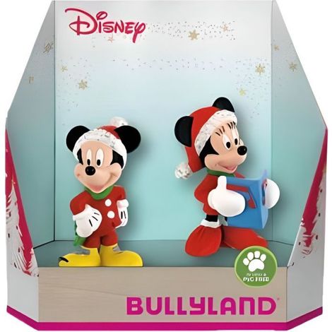 Figurine Mickey Noël - 2 Pièces - Décoration Festive pour Intérieur - Collection Adulte