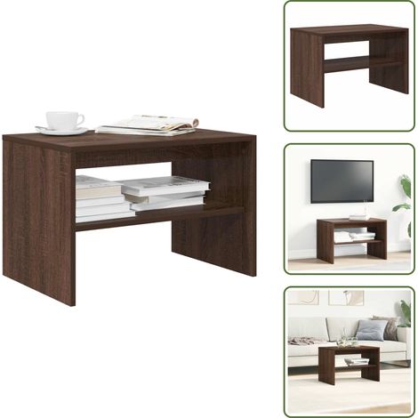 The Living Store Mobile Porta TV Rovere Marrone 60x40x40 cm Legno Multistrato - Tavolino da caffè