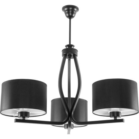 Schwarze Deckenleuchte mit schwarzem Lampenschirm Hilda Negro 11-532