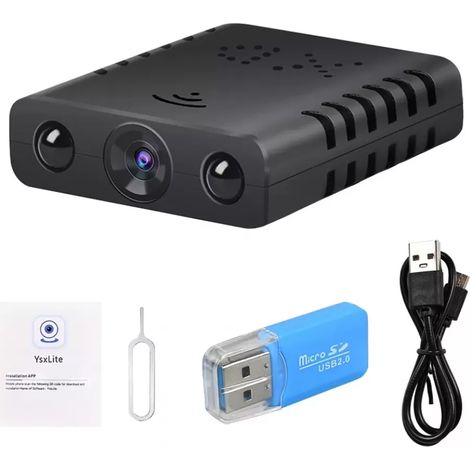 Mini Camera De Surveillance - 1080P HD - Vision Nocturne IR - Détection De Mouvement - Pour Extérieur - Carte Mémoire Jusqu'à 64 Go - 1 Pièce (1/5)