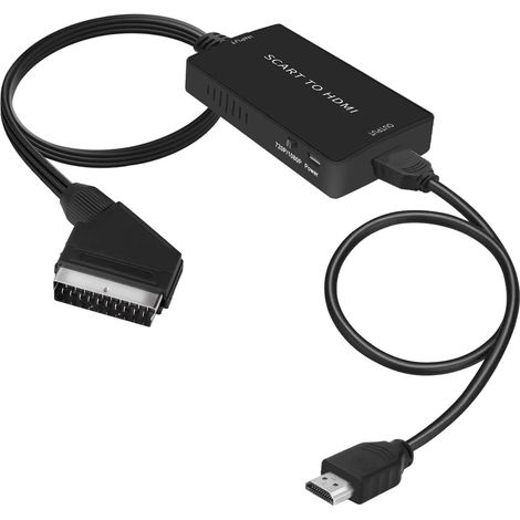 Adattatore da SCART a HDMI - Con cavo di alimentazione USB - Con cavo HDMI - 1080p/720p - Adatto per HDTV, monitor, decoder, sistemi VHS, Xbox, PS3, Sky, lettori Blu-ray e DVD (1/5)