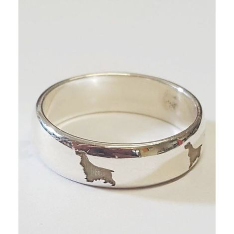 Ein englischer Cocker-Ring aus Sterlingsilber