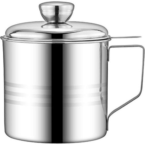 Filtre à huile Pot en acier inoxydable Récipient Bid Stockage avec filtre étanche Pot d’huile de cuisson Dis (1/5)
