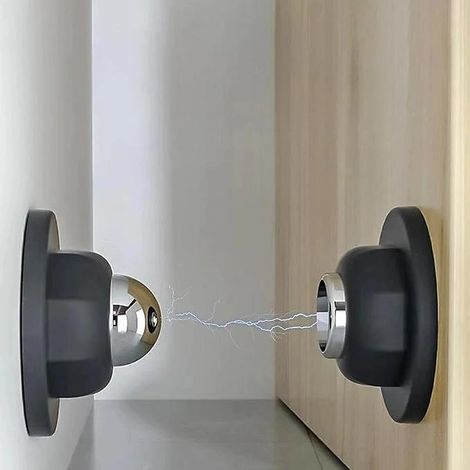 2 pezzi Fermaporta magnetico corto, non è necessaria la foratura - Potente magnete da pavimento per casa e ufficio - Silicone antiurto per porte (1/2)