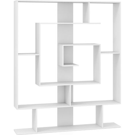 Libreria a 7 ripiani - Design geometrico, bianco