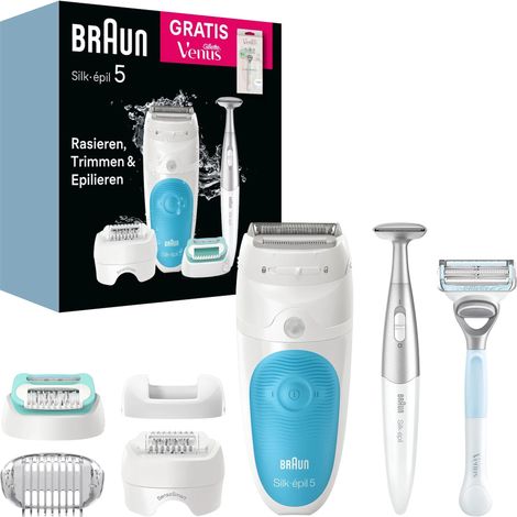 Braun Silk-épil 5-810+Gillette Venus Intim-Trimmer Epiliergerät inkl. Trimmer