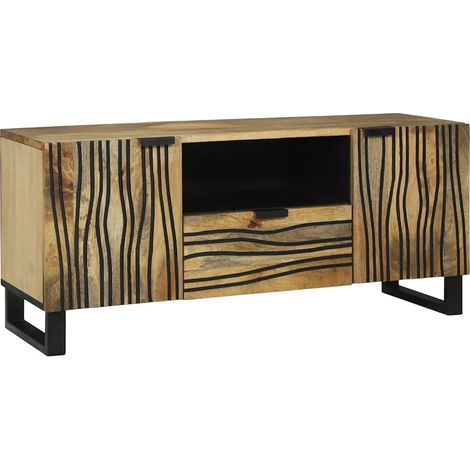 Gabinete de TV Marrón 105 x 33 x 46 cm madera maciza de mango vidaXL (1/5)