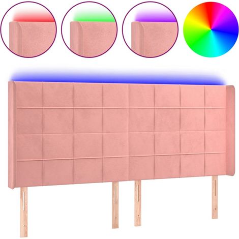 Maison Exclusive - Testiera a LED rosa 183x16x118/128 cm in Velluto