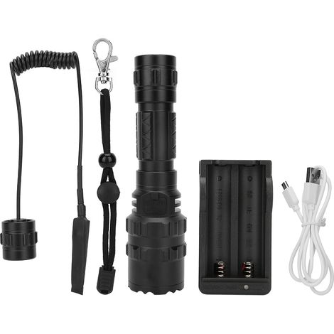 Lampe torche LED XML-L2 extérieure étanche multifonction avec mise au point, 5 modes d'éclairage, rechargeable USB, noir, 100-240V US, bonne luminosité (1/5)