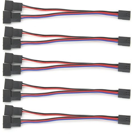 Câble adaptateur pour ventilateur 5 pièces 2 en 1, accessoires pour boîtier d'ordinateur, femelle 3 broches vers mâle 3 broches 2 broches