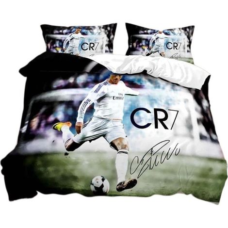 Parure de lit CR-7 Football Players, housse de couette en microfibre légère, 230 x 260 cm (une ou deux personnes). (1/5)