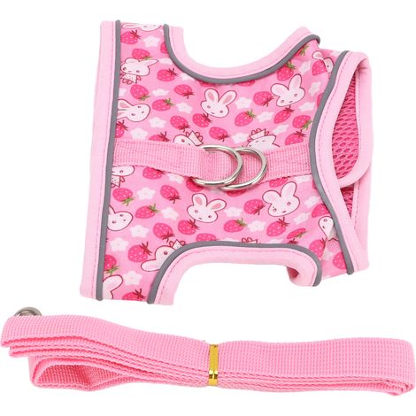 Gilet réfléchissant ajustable pour animaux de compagnie avec cordon et fermeture auto-agrippante, protection de poitrine, gilet pour chat avec nœud papillon (L) (1/5)