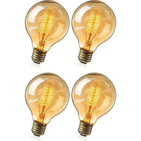 Ampoule Edison vintage, ampoule rétro blanc chaud E27 40W, ampoule à filament vintage en verre ambré, idéale pour un éclairage nostalgique. (1/5)