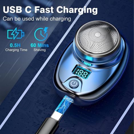 Rasoir Électrique - Portable Étanche USB Rechargeable - Pour Visage Corps Barbe - 6 Heures Autonomie - 1 Pièce (1/5)