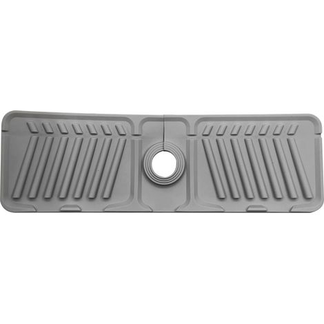 Tapis De Drainage Pour Évier - Tapis En Silicone À Pente De 5° - Support Pour Savon Et Éponge - Récupérateur De Gouttes D’eau - 45 x 14 x 1 cm (1/4)