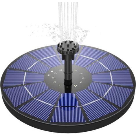 Fontaine solaire pompe 3,5 W Fontaine de jardin solaire Flotté solaire Panneau intégré Batterie avec 6 buses Idéal pour petit étang salle de bain d'oiseaux Fish Tank Décoration de jardin 18 cm (1/5)