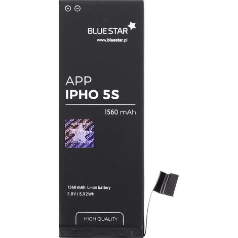 Bluestar Akku Ersatz kompatibel mit iPhone 5S 1560 mAh Austausch Batterie Handy Accu APN 616-0721 (1/3)