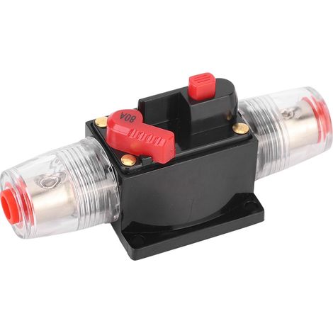 Coupe-circuit 80A pour amplificateur audio auto 12-24V, porte-fusible de réinitialisation, accessoires auto. (1/5)