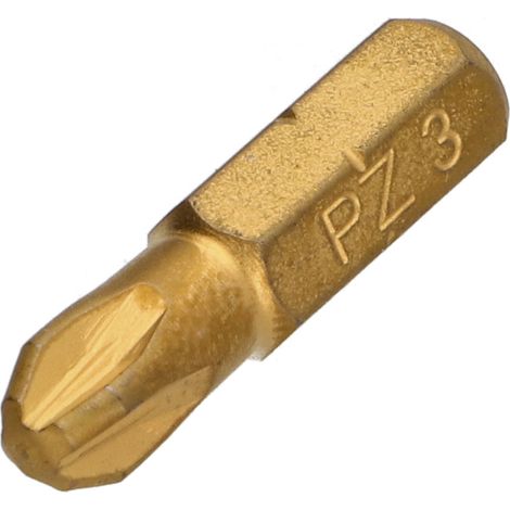 Embout Qualité industrielle 1/4" C6.3 Titanium Pozi N°3 Longueur 25 - 1 pièce (1/4)
