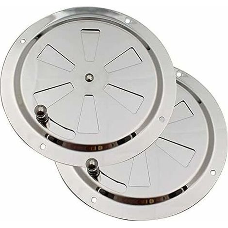 Grille de Ventilation Ronde, Grille d'aération 125 mm en Acier Inoxydable Conduit Moustiquaire Grille D'évacuation Air Entrant Air Evacué Ventilation Volets Réglables et Moustiquaire, 2 pièces (1/5)