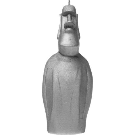 Bougie déco silver statue ile de pâques