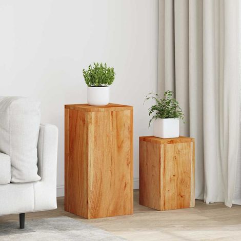 vidaXL Soportes para plantas 2 unidades madera maciza de acacia (1/5)