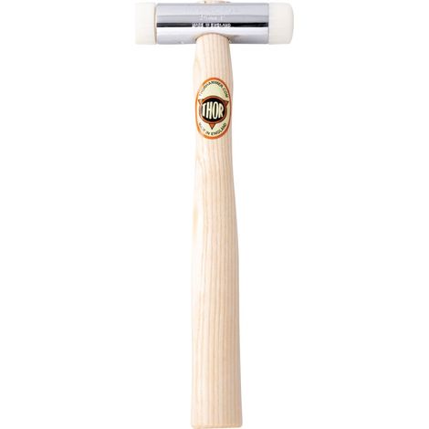 Thorex Nylon-Injected Round Hammer with 25mm Diameter, 250g, Wooden Handle